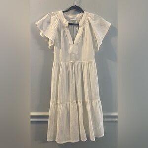 NWT Calvin Klein Flutter-sleeve Tiered Gauze Dress